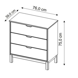 Cômoda de Madeira com 3 Gavetas Coleção Docstock - 3