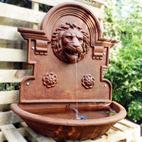 Chafariz de Parede Cara de Leão Jardim Ferro Fundido Pronto Artes