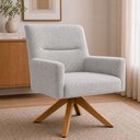 Ver imagem 2 de Poltrona Lykke Giratória Giromad Bouclé Cinza - Sallar Home