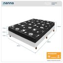 Ver imagem 3 de Cama Box Branca + Colchão Casal Castelar Preto Espuma D33 Bordado 138x188x54cm
