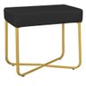 Puff Decorativo Luxo Loja Unna Base Dourado - Nanda Decor:veludo Preto - 1