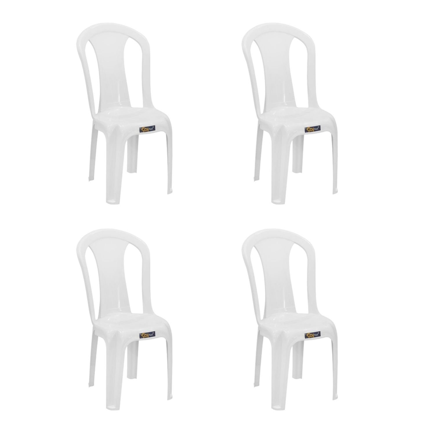 Conjunto de Mesa 4 Cadeiras Plastico Inovar Cestaplus Branca