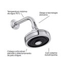 Ver imagem 3 de Ducha Auto-limpante Cromado Abs com Cano Inox Rainha Metais