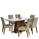 Ver imagem 2 de Conjunto Sala de Jantar Mesa Tampo de Madeira 6 Cadeiras Rustic/branco/imperial Britney Madesa