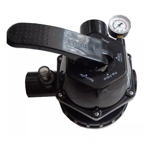 Válvula Cabeçote Rosqueada com Manômetro Uso Universal Filtros F450p até F750p - Nautilus