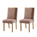Ver imagem 1 de Conjunto com 2 Cadeiras Madeira Diane para Sala de Jantar Linho Capuccino/tork/capuccino