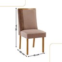 Ver imagem 2 de Conjunto com 2 Cadeiras Madeira Diane para Sala de Jantar Linho Capuccino/tork/capuccino
