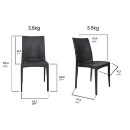 Cadeira Rattan Preto - Construmarcas - 2