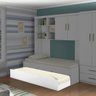 Cama Auxiliar Solteiro Infantil Madrid Branco Brilho - ÉdeCasaMóveis                                                                            - 4