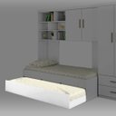 Ver imagem 5 de Cama Auxiliar Solteiro Infantil Madrid Branco Brilho - ÉdeCasaMóveis                                                                           