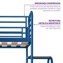 Ver imagem 6 de Beliche com Escada Lateral em Ferro Aço Carbono Tubular Teko Casatema MadeiraOriginals Verde/Álamo