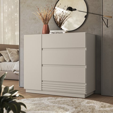 Cômoda Sapateira 1 Porta 4 Gavetas Samambaia CabeCasa MadeiraOriginals