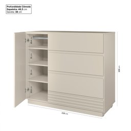 Cômoda Sapateira 1 Porta 4 Gavetas Samambaia Cabecasa Madeiramadeira - 3