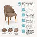 Ver imagem 6 de Kit 6 Cadeiras Lua Estofada Moderna Sala de Jantar Suede Cappuccino