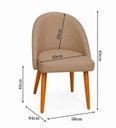 Ver imagem 3 de Kit 6 Cadeiras Lua Estofada Moderna Sala de Jantar Suede Cappuccino