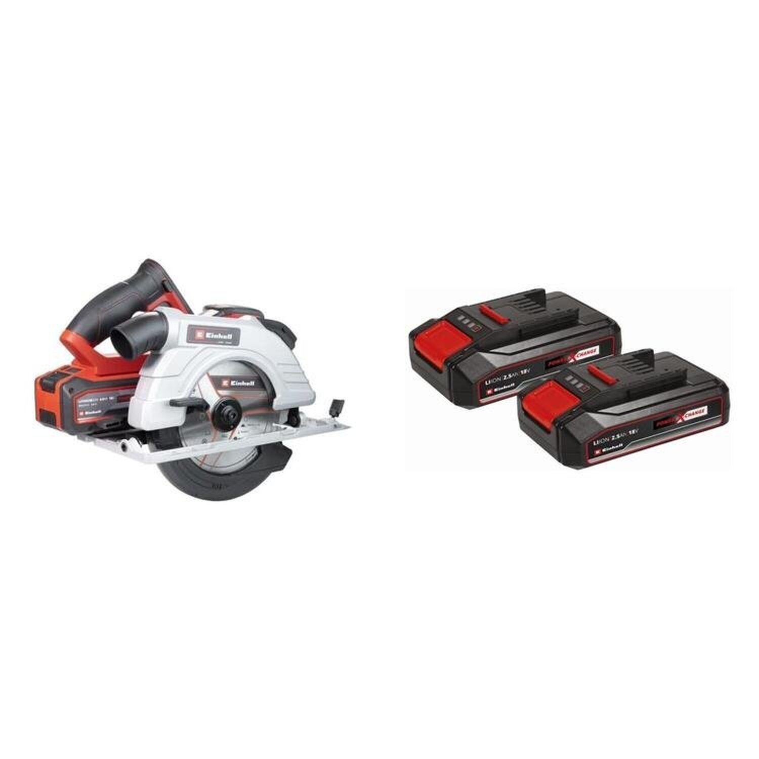 Kit Serra Circular Bateria Te-cs 18/190bl Solo Einhell com Kit Bateria X-change 2 Unidades 18v 2,5ah