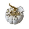 Potiche Decorativa em Porcelana Branco com Detalhes Dourado Beleza e Estilo para Sua Casa - 23x20cm - 4