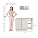 Ver imagem 4 de Bancada Gourmet Ilha Cozinha Ditália 2 Portas Cd-1028 Branco