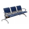 Cadeira Longarina Tipo Aeroporto 3 Lugares Com Estofado Azul - 1