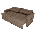 Ver imagem 4 de Sofá-cama Nayla 3 Lugares Retrátil Bouclê Marrom - Matrix