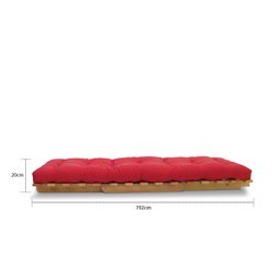 Sofá-cama Futon Slim S 01 Lugar Cor Vermelho Tomate FUTON BRASIL - 3
