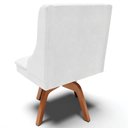 Ver imagem 6 de Kit 5 Cadeiras Decorativas Sala de Jantar Base Giratória de Madeira Firenze PU Branco Brilho/Natural