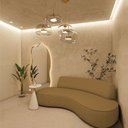Ver imagem 5 de Sofá Curvo 2 Lugares Amsterdã 130cm Bouclé Cor Caramelo