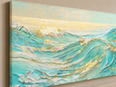Ver imagem 3 de Quadro Canvas Praia e Mar Pintura Decoração Sala Quarto 100x55