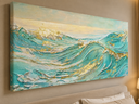 Ver imagem 2 de Quadro Canvas Praia e Mar Pintura Decoração Sala Quarto 100x55