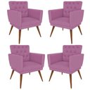 Ver imagem 1 de Kit 4 Poltronas Nina com Capitone - Rosa