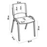 Kit 12 Cadeira Iso Infantil Creche, Escola Base Branco Azul - 4