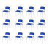 Kit 12 Cadeira Iso Infantil Creche, Escola Base Branco Azul - 2
