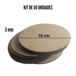 Suplat Sousplat Soupla Supla 10cm Kit com 50 Mdf Cor Cru - 3
