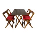 Ver imagem 2 de Mesa Dobrável com 4 Cadeiras Estofadas 120x70 Vermelho