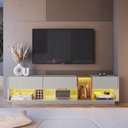 Ver imagem 1 de Rack para Tv até 65 Polegadas com 3 Gavetas e 1 Nicho com Iluminação em Led Rgb Ra8001