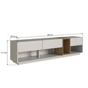 Ver imagem 3 de Rack para TV até 65 Polegadas com LED 180cm 3 Gavetas e 1 Nicho RA8001 Bege