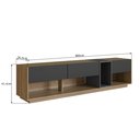 Ver imagem 3 de Rack para TV até 65 Polegadas com LED 180cm 3 Gavetas e 1 Nicho RA8001 Marrom