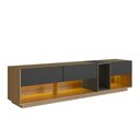 Ver imagem 2 de Rack para TV até 65 Polegadas com LED 180cm 3 Gavetas e 1 Nicho RA8001 Marrom