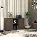 Ver imagem 2 de Armário Baixo com 02 Portas e Nicho 75x135x42cm Wlab135 Terracota Preto