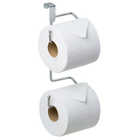 Porta Papel Higiênico Cromado Sem Furo Suporte Para Dois Rolo - Cód 07742