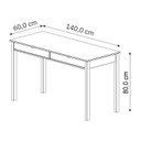 Ver imagem 3 de Escrivaninha Mesa Escritório de Madeira Maciça 2 Gavetas 140cm Coleção Gava
