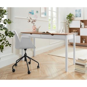 Escrivaninha Mesa Escritório de Madeira Maciça 2 Gavetas 140cm Coleção Gava