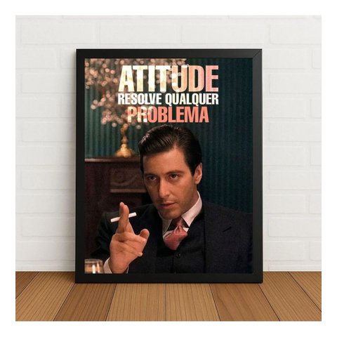 Quadro Motivacional Atitude Resolve Qualquer Problema Preto