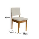 Ver imagem 4 de Conjunto Sala de Jantar 6 Cadeiras Tampo de Vidro Filadélfia Natural Cerejeira/Off White/Cinza