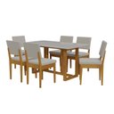 Ver imagem 3 de Conjunto Sala de Jantar 6 Lugares Retangular com Tampo de Vidro Mesa Filadélfia Cadeiras Miami Marrom/Cerejeira/Off White/Cinza