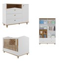 Ver imagem 2 de Quarto de Bebê Berço e Cômoda 3 Gavetas 1 Porta e Guarda-roupa 4 Portas 4 Gavetas Happy Espresso Móv