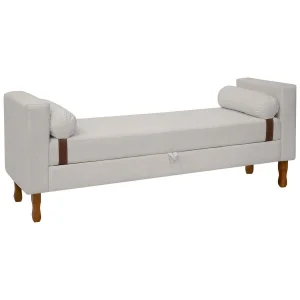 Recamier Sapateira Baú Pietro Casal 140cm Bouclê - Sofa Store:bouclê Bege Marfim