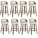 Ver imagem 1 de Kit 8 Banquetas para Cozinha Altas Giratórias Madeira Roma Rivatti Branco