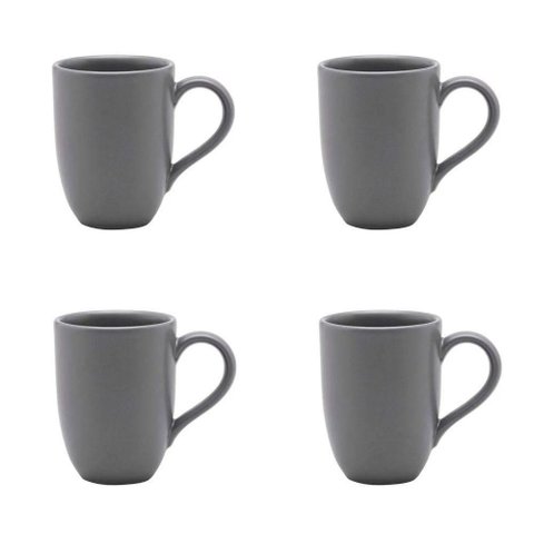 Conjunto de Canecas 04 Peças Flat Gray 350 Ml Oxford