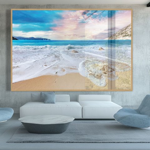 Quadro Decorativo Paisagem Praia Mar Sala Quarto Casa Escritório